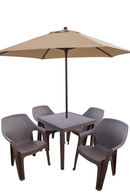 Jogo de mesa com cadeiras rattan