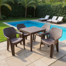 Jogo de mesa com cadeiras rattan