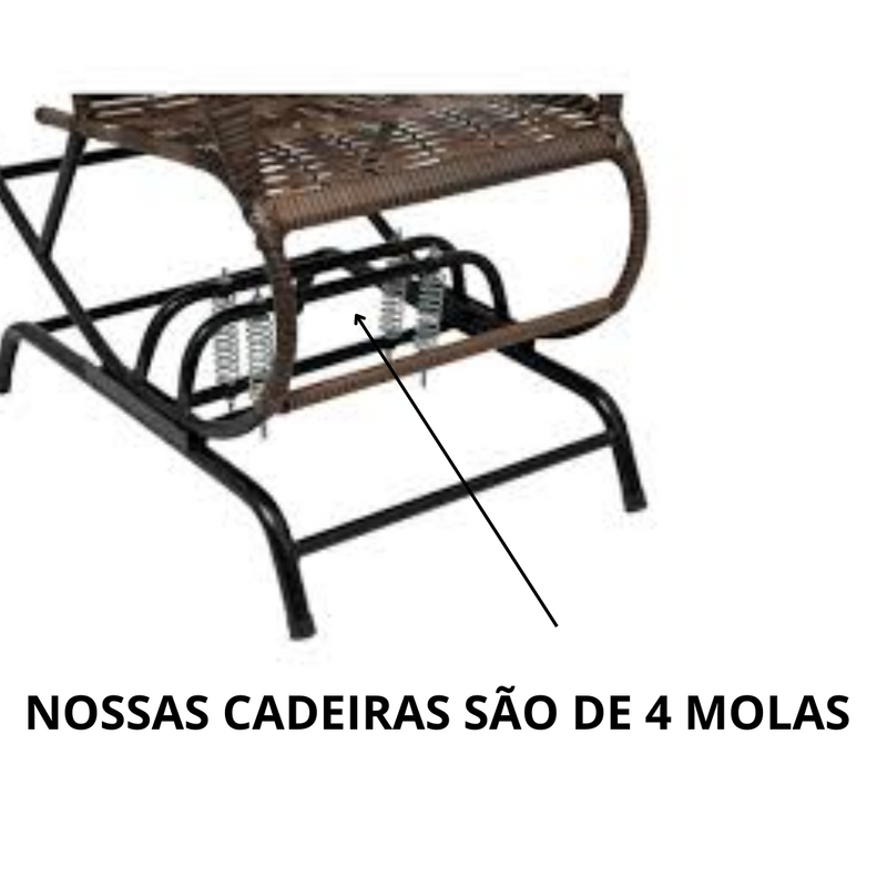 2 CADEIRA DE BALANÇO  DE FIBRA SINTÉTICA DE 4 MOLAS