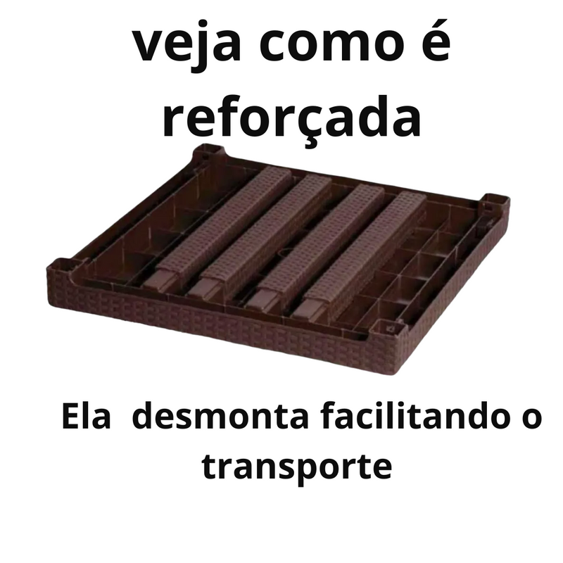 Jogo de mesa com cadeiras rattan